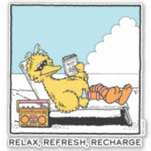 Sesamstraat | Big Bird Relax Refresh Recharge Sticker (Voorkant)