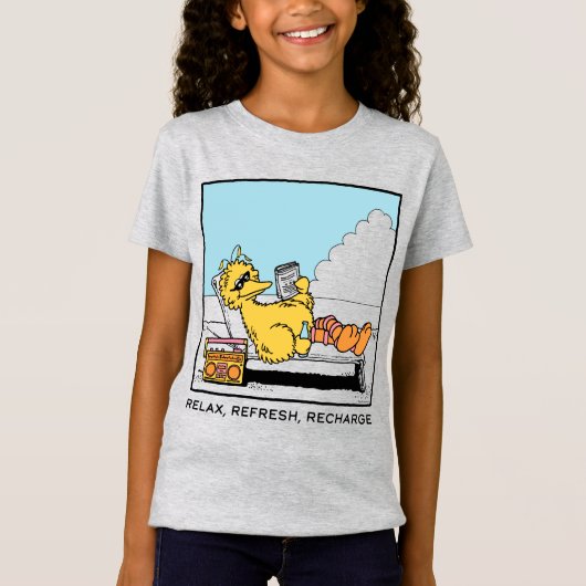 Sesamstraat | Big Bird Relax Refresh Recharge T-shirt (Voorkant)