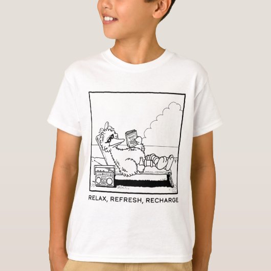 Sesamstraat | Big Bird Relax Refresh Recharge T-shirt (Voorkant)