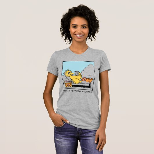 Sesamstraat | Big Bird Relax Refresh Recharge T-shirt (Voorkant volledig)