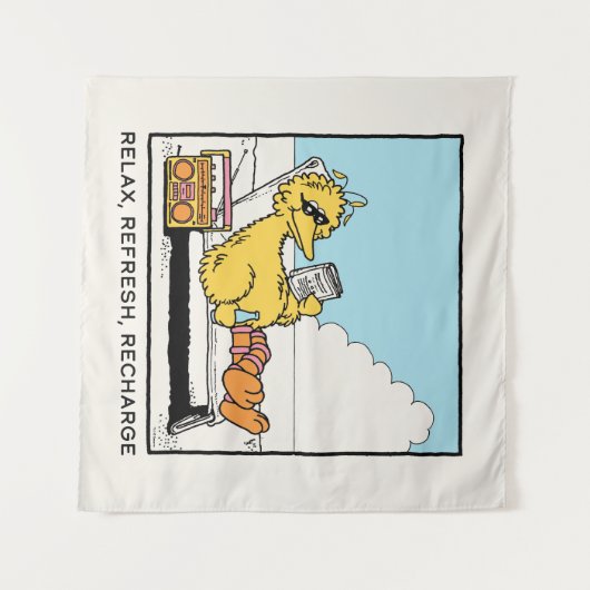 Sesamstraat | Big Bird Relax Refresh Recharge Wandkleed (Voorkant (horizontaal))