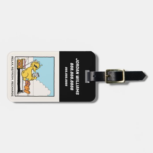 Sesamstraat | Big Bird Relax | Uw gegevens toevoeg Bagagelabel (Voorkant horizontaal)