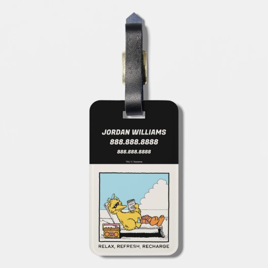 Sesamstraat | Big Bird Relax | Uw gegevens toevoeg Bagagelabel (Achterkant verticaal)