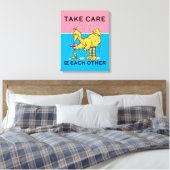 Sesamstraat | Big Bird Zorg voor elkaar Canvas Afdruk (Insitu (Slaapkamer))