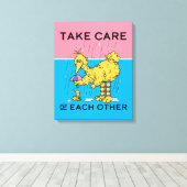 Sesamstraat | Big Bird Zorg voor elkaar Canvas Afdruk (Insitu (Houten vloer))