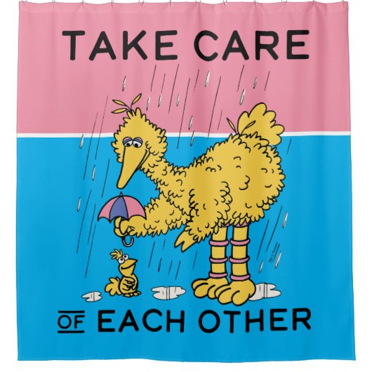 Sesamstraat | Big Bird Zorg voor elkaar Douchegordijn (Voorkant)