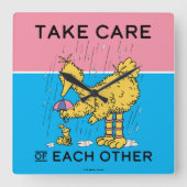 Sesamstraat | Big Bird Zorg voor elkaar Vierkante Klok (Voorkant)