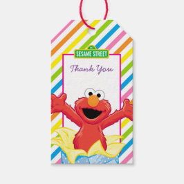 Sesamstraat | Birthday Elmo Girl Cadeaulabel