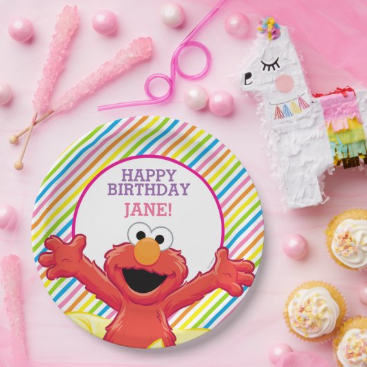 Sesamstraat | Birthday Elmo Girl Papieren Bordje (Feest)