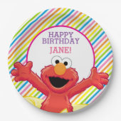Sesamstraat | Birthday Elmo Girl Papieren Bordje (Voorkant)