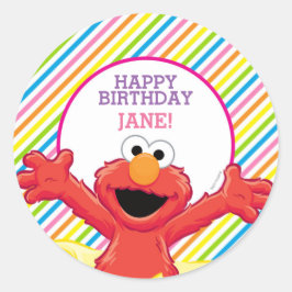 Sesamstraat | Birthday Elmo Girl Ronde Sticker