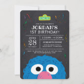 Sesamstraat | Birthday Grover Chalkboard Kaart (Voorkant)