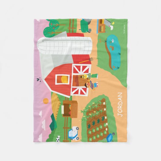 Sesamstraat | Boerderij Scene Fleece Deken (Voorkant)