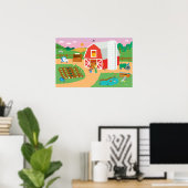 Sesamstraat | Boerderij Scene Poster (Thuiskantoor)