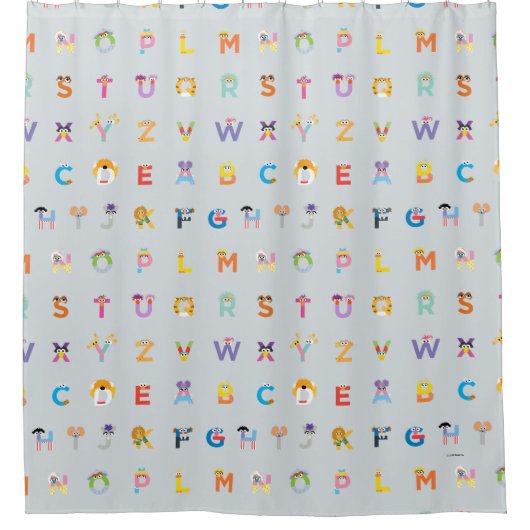 Sesamstraat | Brieven van het alfabet Douchegordijn (Voorkant)