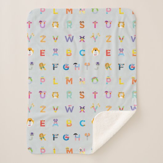 Sesamstraat | Brieven van het alfabet Sherpa Deken (Voorkant)