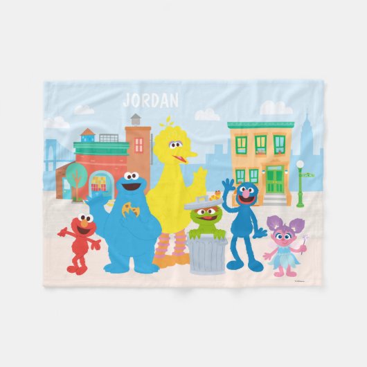 Sesamstraat | Buurscène Fleece Deken (Voorkant (Horizontaal))