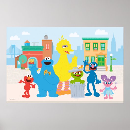 Sesamstraat | Buurscène Poster (Voorkant)