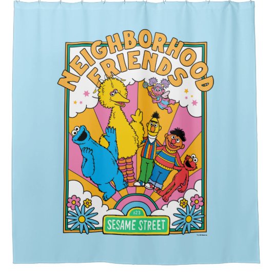 Sesamstraat | Buurvrienden Douchegordijn (Voorkant)
