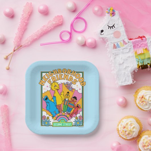 Sesamstraat | Buurvrienden Papieren Bordje (Feest)