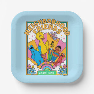 Sesamstraat   Buurvrienden Papieren Bordje