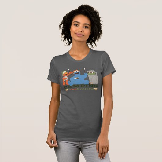 Sesamstraat | Camping is meer leuk met vrienden T-shirt (Voorkant volledig)