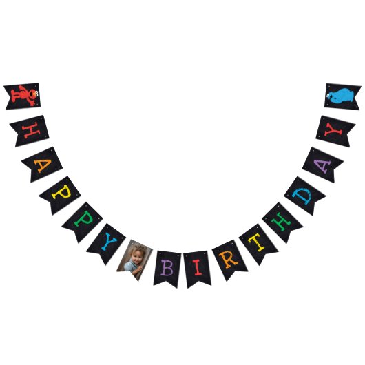 Sesamstraat Chalkboard Birthday Vlaggetjes (Alle)