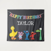 Sesamstraat Chalkboard Birthday Wandkleed (Voorkant (horizontaal))