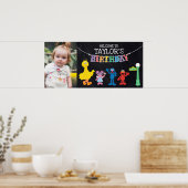 Sesamstraat Chalkboard Rainbow Verjaardag Welkom Poster (Keuken)