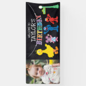 Sesamstraat Chalkboard Rainbow Verjaardag Welkom Spandoek (Verticaal)