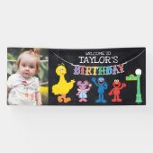Sesamstraat Chalkboard Rainbow Verjaardag Welkom Spandoek (Horizontaal)