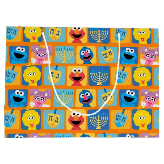 Sesamstraat Chanoeka patroon Groot Cadeauzakje (Achterkant)