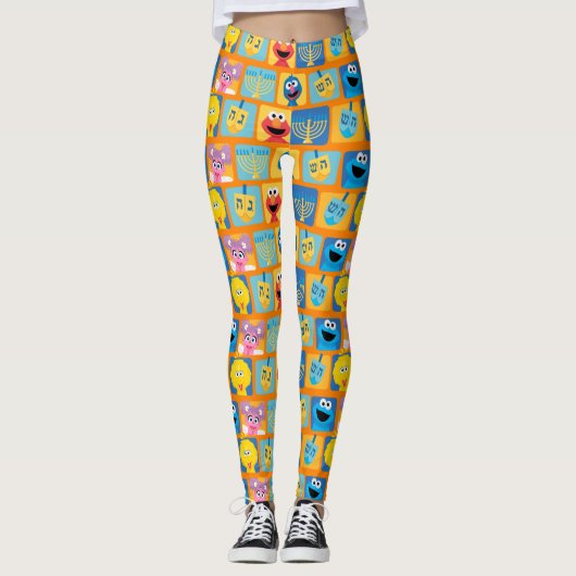Sesamstraat Chanoeka patroon Leggings (Voorkant)