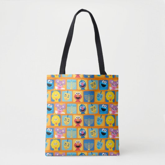 Sesamstraat Chanoeka patroon Tote Bag (Voorkant)