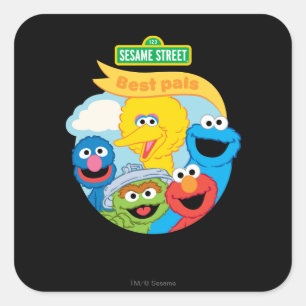 Sesamstraat Character Art Vierkante Sticker