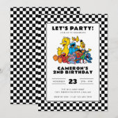 Sesamstraat Checkerboard Verjaardag Kaart (Voorkant / Achterkant)