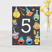 Sesamstraat Confetti Happy 5th Birthday Kaart (Gele Bloem)