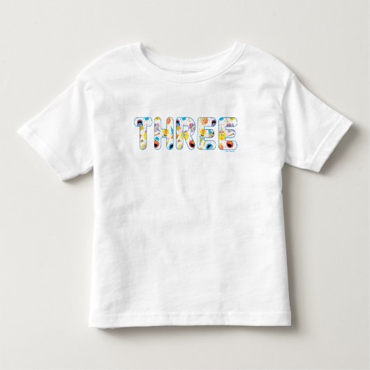 Sesamstraat Confetti Patroon Derde Verjaardag Kinder Shirts (Voorkant)