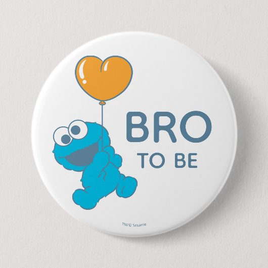 Sesamstraat | Cookie Monster Baby shower Brother Ronde Button 7,6 Cm (Voorkant)