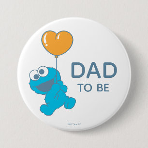 Sesamstraat   Cookie Monster Baby shower Dad Ronde Button 7,6 Cm