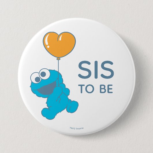 Sesamstraat | Cookie Monster Baby shower Sister Ronde Button 7,6 Cm (Voorkant)