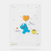 Sesamstraat | Cookie Monster Baby shower Welkom Acryl Bord (Voorkant)