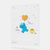 Sesamstraat | Cookie Monster Baby shower Welkom Acryl Bord (Hoek)