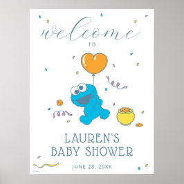 Sesamstraat | Cookie Monster Baby shower Welkom Poster