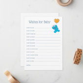 Sesamstraat | Cookie Monster Baby shower Wishes Notitiekaartje (Voorkant / Achterkant in situ)