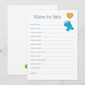Sesamstraat | Cookie Monster Baby shower Wishes Notitiekaartje (Voorkant / Achterkant)