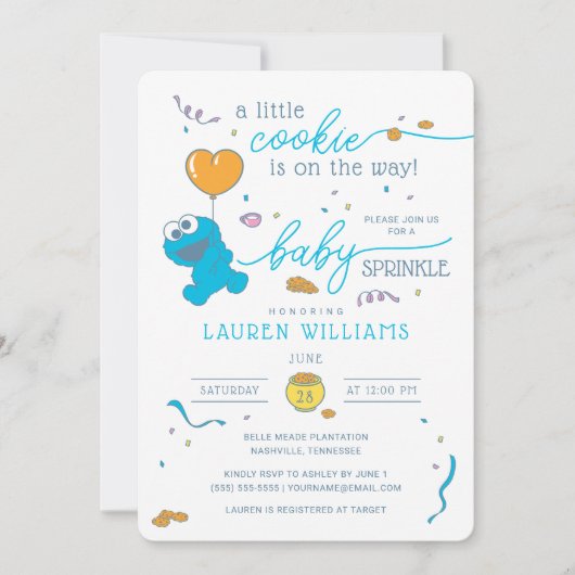 Sesamstraat | Cookie Monster Baby Sprinkle Kaart (Voorkant)