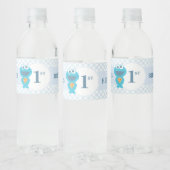 Sesamstraat | Cookie Monster Baby Verjaardag Waterfles Etiket (Flessen)