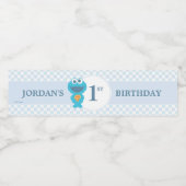 Sesamstraat | Cookie Monster Baby Verjaardag Waterfles Etiket (Enkel label)