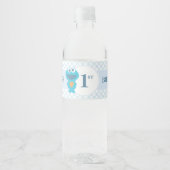 Sesamstraat | Cookie Monster Baby Verjaardag Waterfles Etiket (Voorkant)